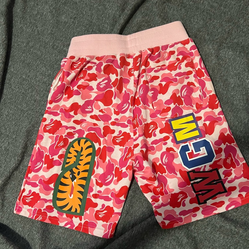 Pink Camouflage Bape Shorts - Picture 2 of 5